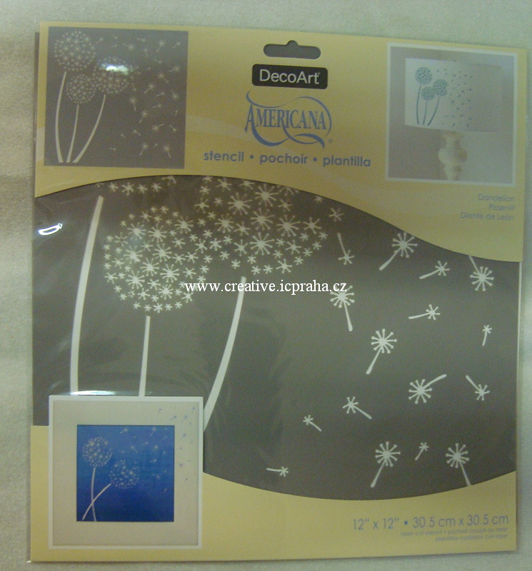 šablona plast DA 30x30cm - Pampelišky